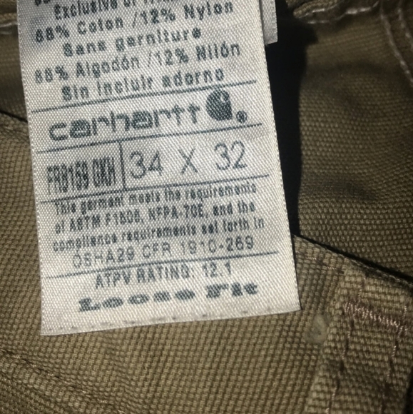 🥳HP🥳 Carhartt Men's Beige Khaki Pants 34x32 Tan - Picture 5 of 7